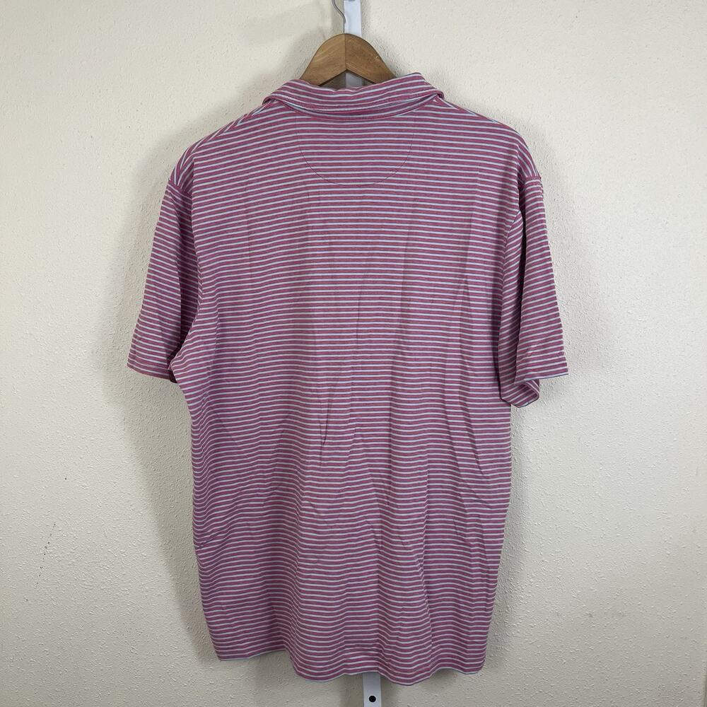 Johnnie-O Hangin Out Polo XL Rio Red Stripe Pocket Golf Shirt Mens - Picture 4 of 5